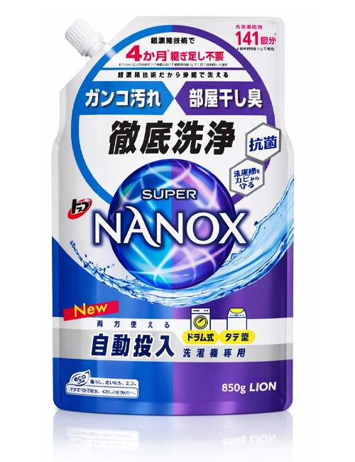 Сверхконцентрированный гель Lion Super Nanox для стабильной и бережной стирки