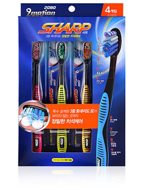 Набор зубных щеток 2080 9 Motion Sharp 4шт