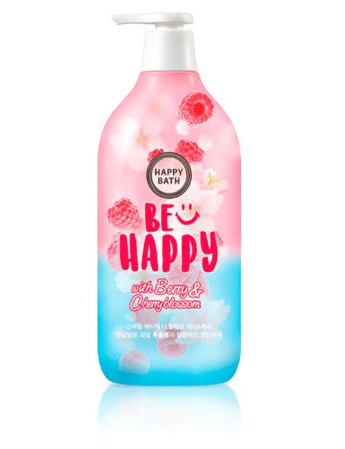 Релаксирующий Гель для душа Happy Smile с Малиной и Вишней для смягчения и питания