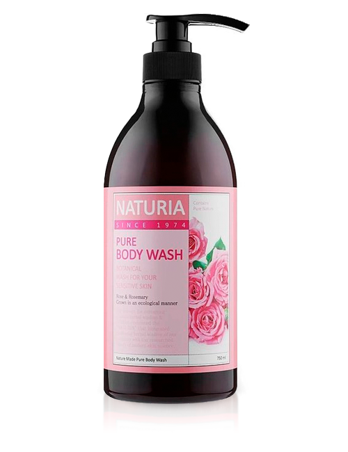 Смягчающий корейский гель для душа Naturia Pure Роза и Розмарин