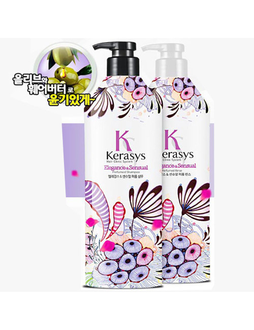 Парфюмированный шампунь Kerasys Elegance с маслом Ши и Оливы для блеска волос