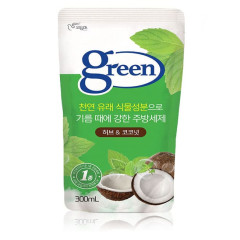 Средство для мытья посуды Pigeon Green Herb & Coconut 300мл мягкая упаковка
