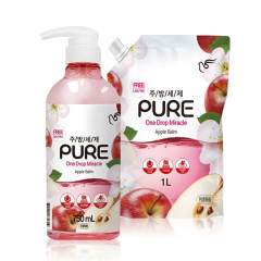 Средство для мытья посуды Pigeon Pure One Drop Miracle Apple Balm 750мл + 1л
