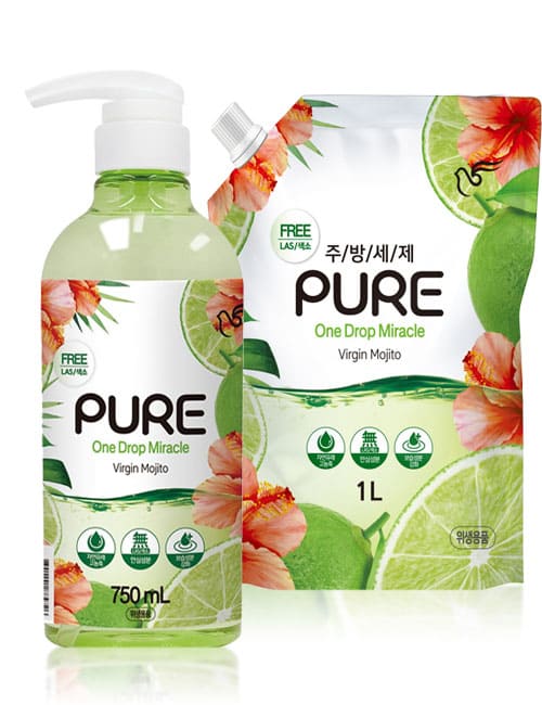 Средство для мытья посуды Pigeon Pure One Drop Miracle Virgin Mojito 750мл + 1л