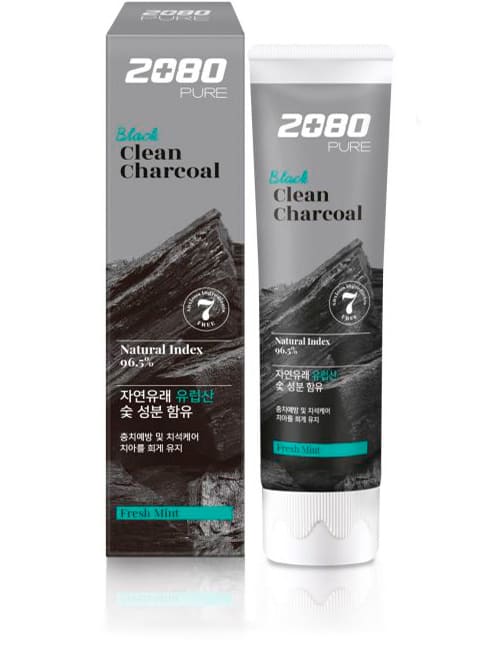Зубная паста 2080 Pure Black Clean Charcoal Toothpaste 120г