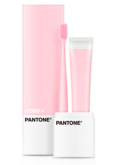 Зубная щетка с микро щетиной и пастой 2080 PANTONE Розовая
