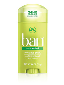 Дезодорант антиперспирант Ban Invisible Solid Unscented