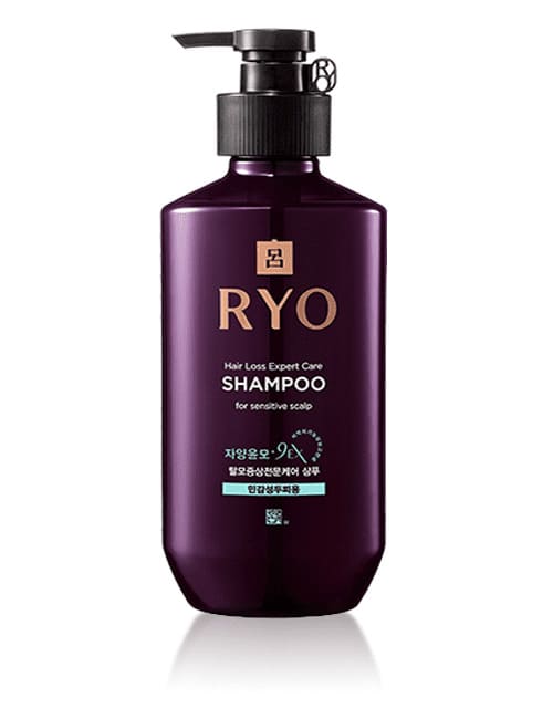Успокаивающий шампунь Ryo 9EX с Женьшенем от выпадения волос для чувствительной кожи головы